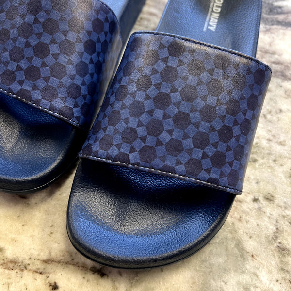 Old Navy Men's Blue Geometric Slide Sandals Size 6/7