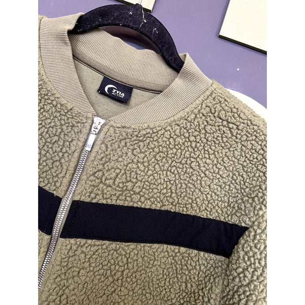 Zyia Active Green Sherpa Full Zip Jacket Size Medium