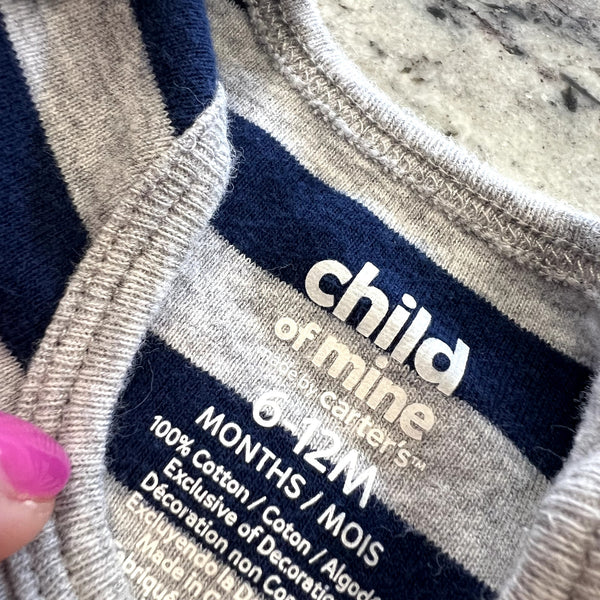 Child of Mine Strong Like Mom Striped One Piece Size 6-12 Mo