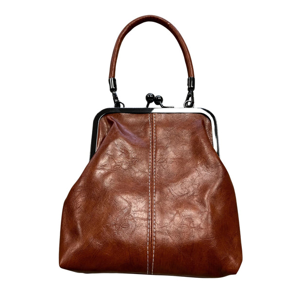 Faux Chestnut Leather Coin Pouch Purse