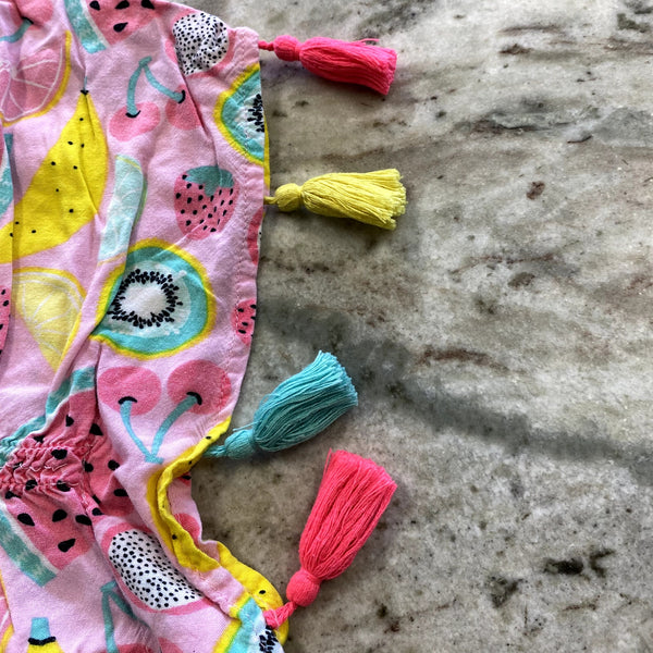 Cat & Jack Fruit Fringed Swim Coverup Size 2T