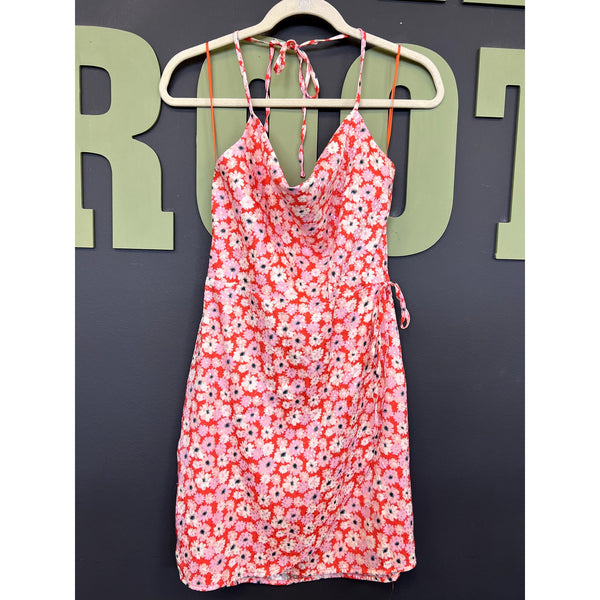 Altar'd State Floral Halter Neck Mini Dress Size Medium