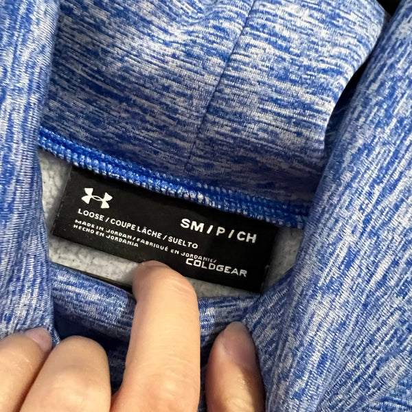 Under Armour Cold Gear Loose Fit Blue Turtle Neck Sweatshirt Small