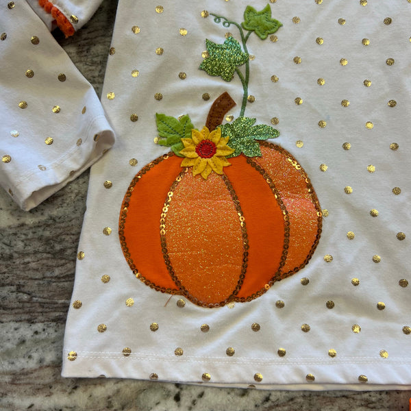 Rare Editions Girls Pumpkin Thanksgiving Outfit Size 6