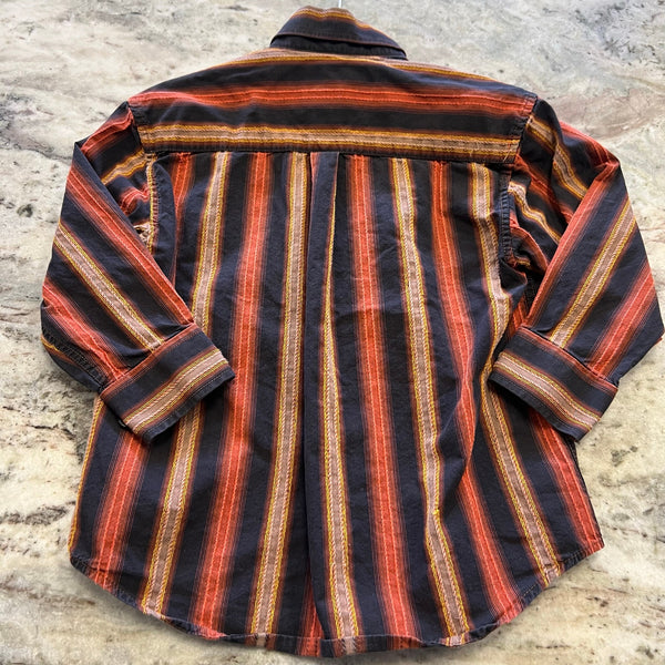 Panhandle Western Button Down Top Orange/Yellow Boys Size XS 4