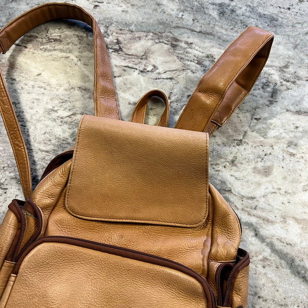 Le Donne Light Tan Leather Collection Backpack