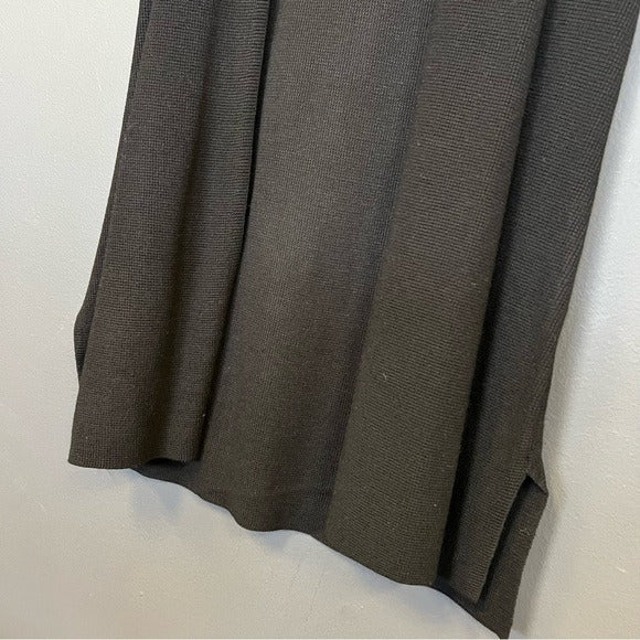 Cyrus Women’s Black Open Front Sleeveless Knit Cardigan w/ Side Slits Small