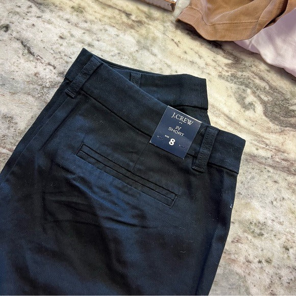 NWT J Crew 3.5” Black Short Size 8