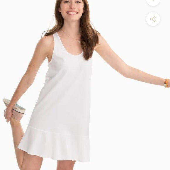 Southern Tide Lyla Knit Tank Dress Classic White Size Medium