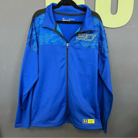 Under Armour Blue + Yellow Full Zip Jacket Size Youth XLarge