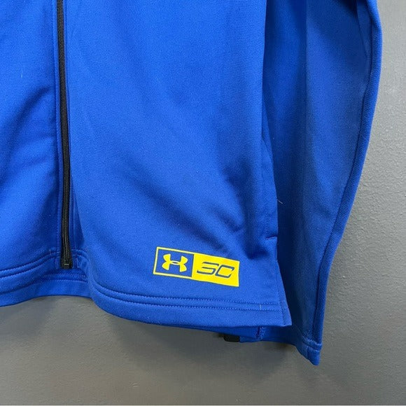 Under Armour Blue + Yellow Full Zip Jacket Size Youth XLarge