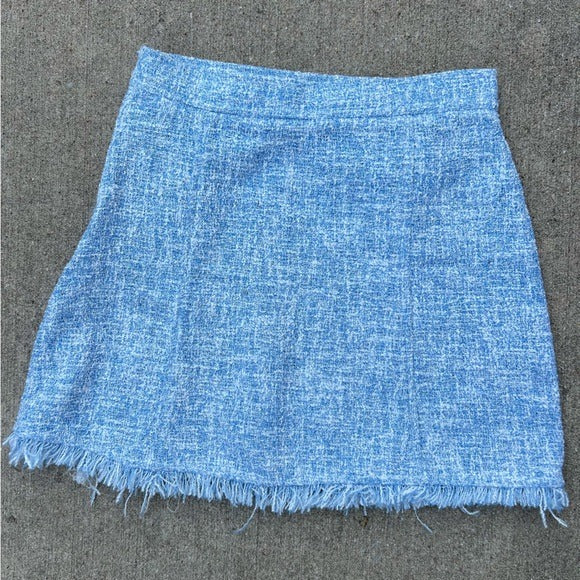 Light Blue Tweed Mini Skirt Small