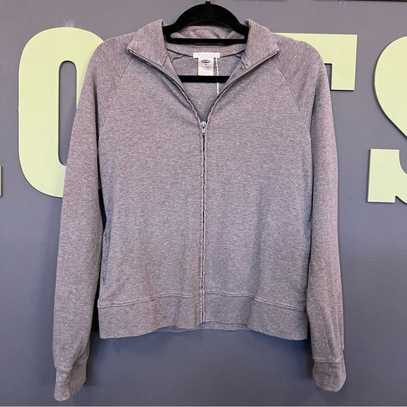 Old Navy Stretch Gray Basic Jacket Full Zip Size Medium