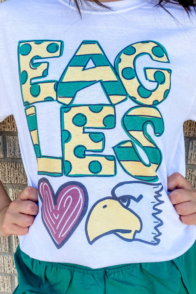 Eagles Hand Drawn White Graphic Tee