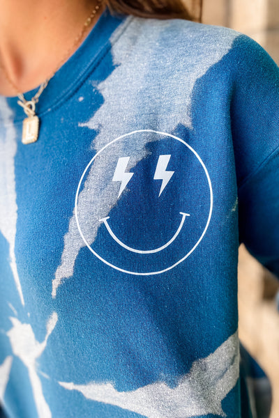 Lightning Smile Cropped Swirl Sweatshirt