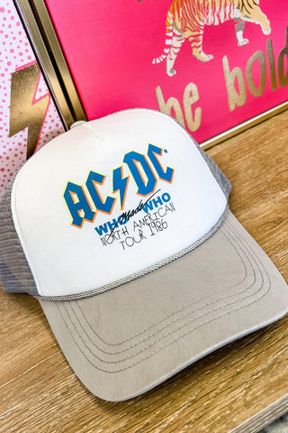 AC/DC White Trucker Hat