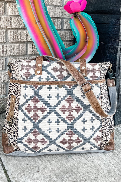 Snake Print + Aztec Shoulder Bag