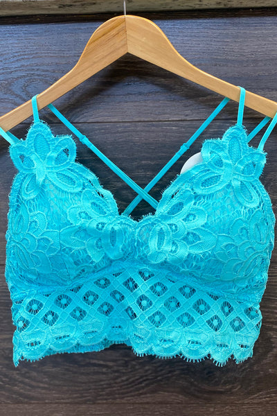 The Emma Lace Bralette - Aqua