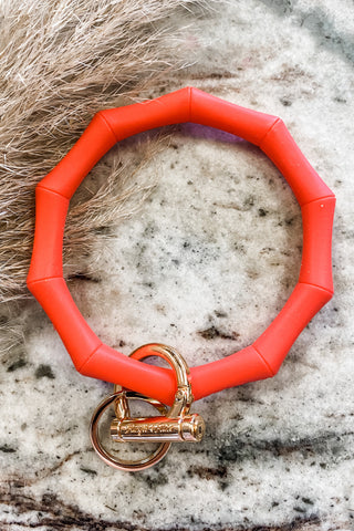 Bamboo Collection Bangle & Babe Bracelet Key Ring - Red