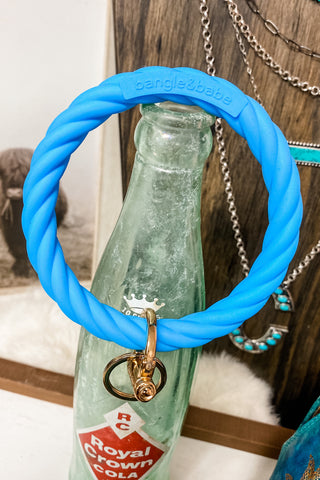 Twist Collection Bangle & Babe Bracelet Key Ring - Bright Blue