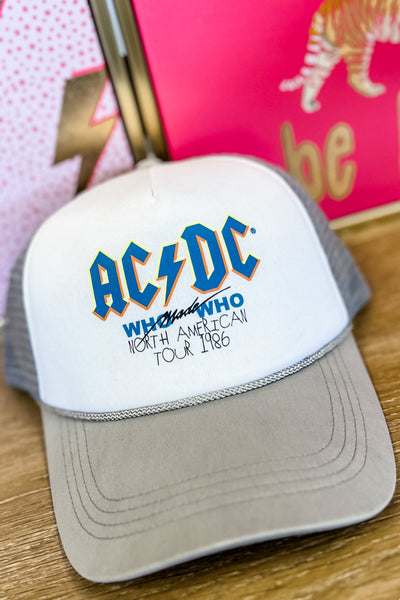 AC/DC White Trucker Hat