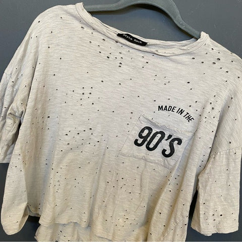 Made in the 90's Distressed Grunge Crop Top Small