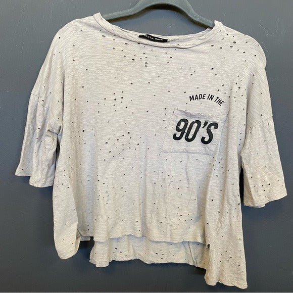 Made in the 90's Distressed Grunge Crop Top Small