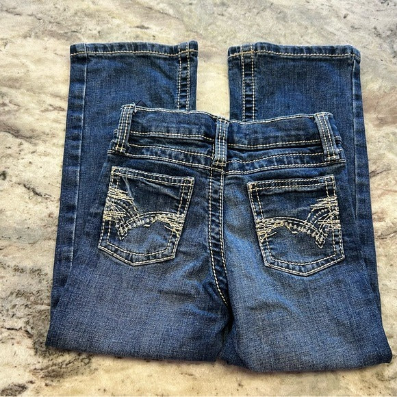 Wrangler 20X Dark Wash Boys Bootcut Jeans Size 6 Slim