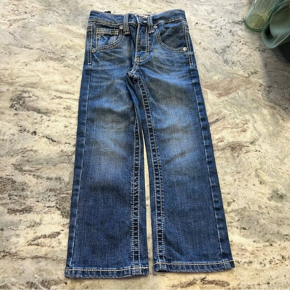 Wrangler 20X Dark Wash Boys Bootcut Jeans Size 6 Slim