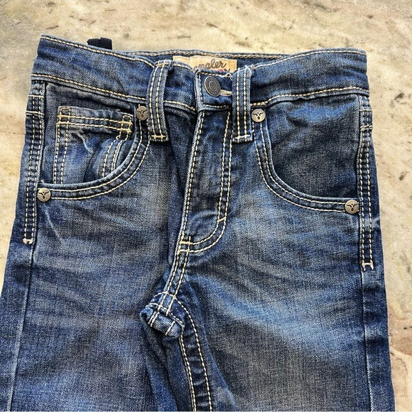 Wrangler 20X Dark Wash Boys Bootcut Jeans Size 6 Slim