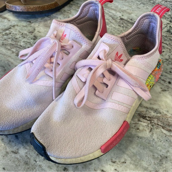 Adidas Women’s NMD R1 Pink Floral Tropical Sneakers Size 9