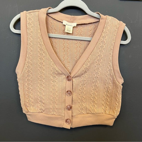 Urban Romantics Brown V-Neck Sweater Vest Medium