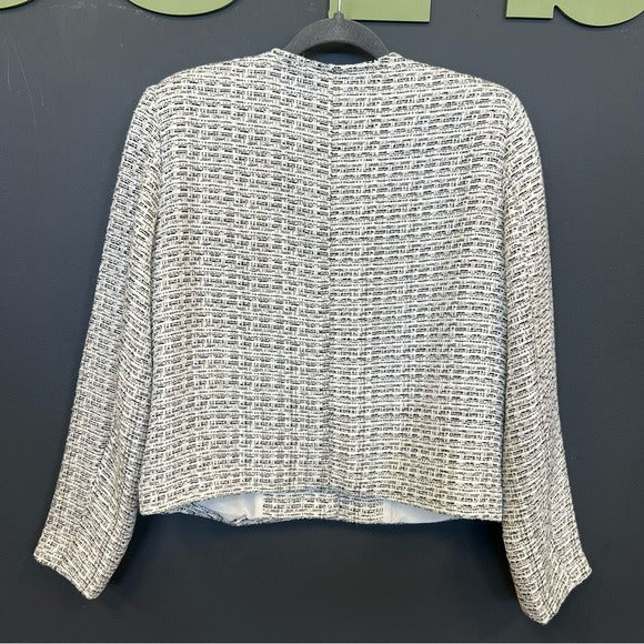 Rachel Zoe Tweed Pearl Button Down Blazer Medium