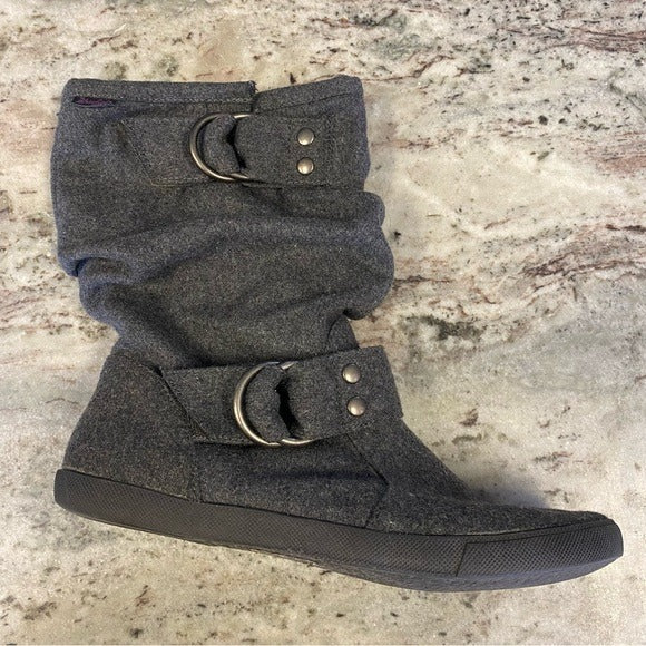 Blowfish Malibu Wool Blend Calf Length Gray Boots Size 9.5