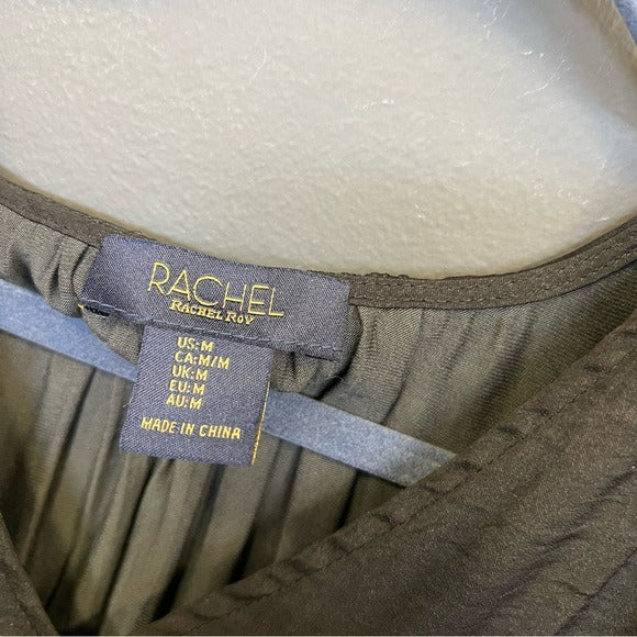 Rachel Roy V-Neck Silk Blouse Medium