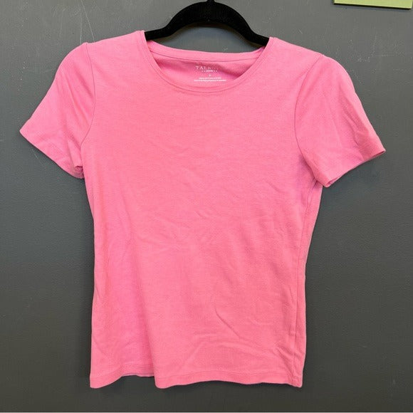 Talbots Bubblegum Pink 100% Cotton Basic Solid Tee Size Petite Small