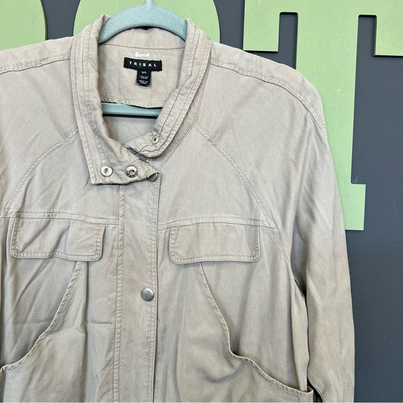 Tribal Tan Military Jacket Large
