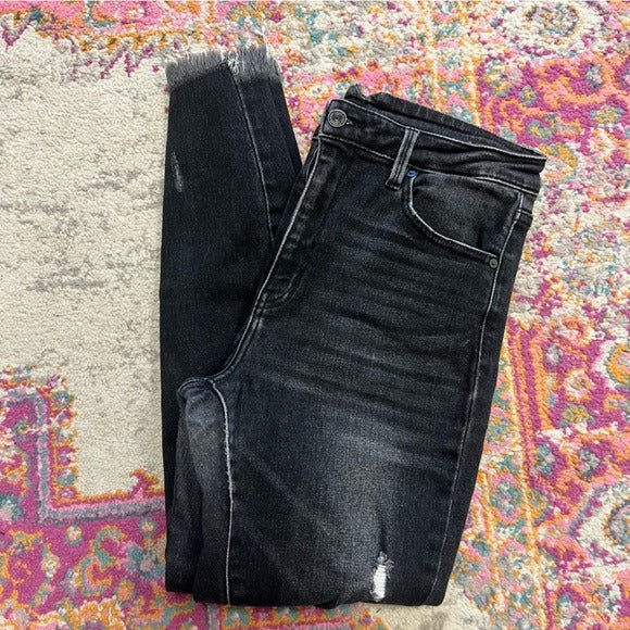 KanCan High Rise Black Distressed Skinny Jeans Size 13/30