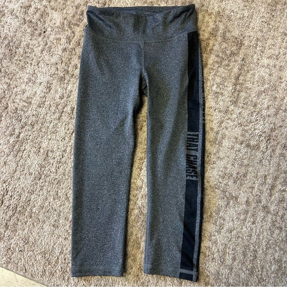 All About That Chase Gray + Black Athletic Leggings Size XS