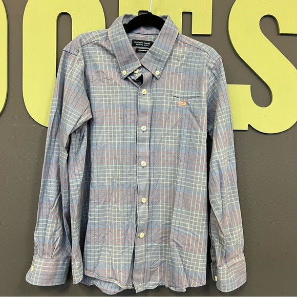 Southern Marsh Performance Youth Button Down Dress Shirt Large