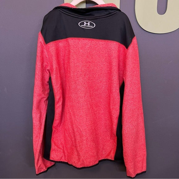 Under Armour Quarter Zip Red + Black Pullover Size Youth L