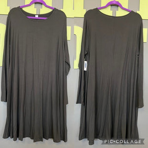 NWT Old Navy Solid Black Plus Size Long Sleeve Midi Dress Size 2X