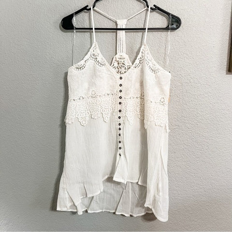 NWT Taylor & Sage Lace Linen Tank Medium