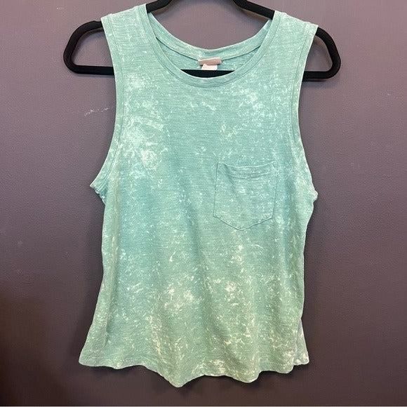 Mossimo Green Acid Wash Tank Top Size Small