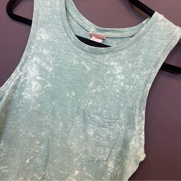 Mossimo Green Acid Wash Tank Top Size Small