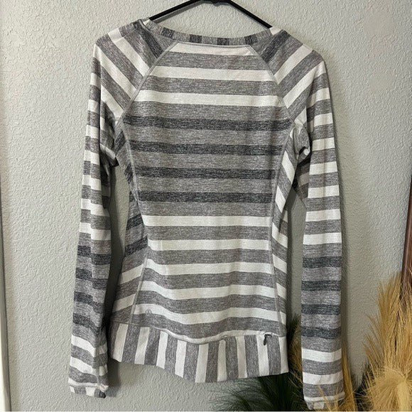 Lululemon Race Your Pace Striped Long Sleeve Top Thumb Holes