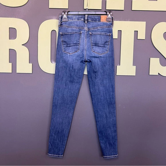 American Eagle Hi Rise Dark Wash Jegging Skinny Jeans Size 0 Short