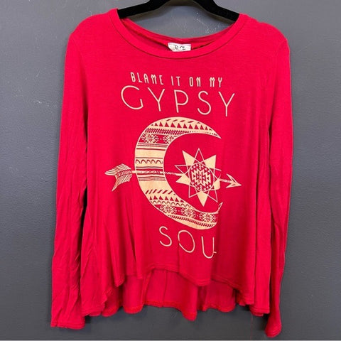 PPLA Blame it on my Gypsy Soul Long Sleeve Graphic Top Youth Large