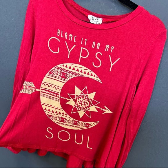 PPLA Blame it on my Gypsy Soul Long Sleeve Graphic Top Youth Large