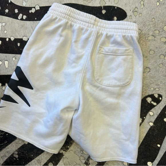 Nike Boys White + Black Cotton Sweat Shorts Size Youth Small